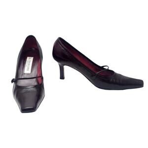 Vintage a. testoni Bologna Italia Maroon Leather 3" Heels Size 6